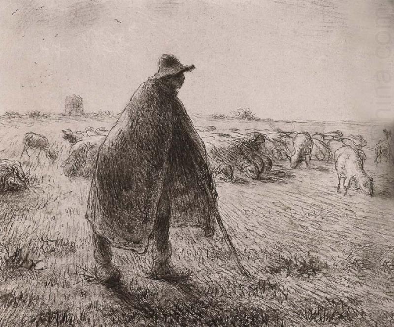 Jean Francois Millet Shepherden in the field china oil painting image
